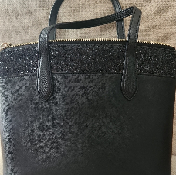 Kate Spade Womens Black Shimmer Tote Bag Double Strap - Picture 6 of 7